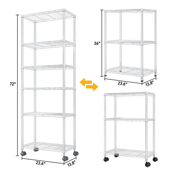 Adjustable Interlayer Spacing Six Layer Segmented Display Rack