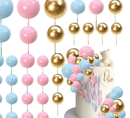 32 Pcsset Colorful Foam Ball Birthday Cake Decoration Multi-style Plug-in