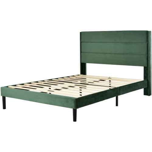 Linen Bed Frame With Slatted Frame