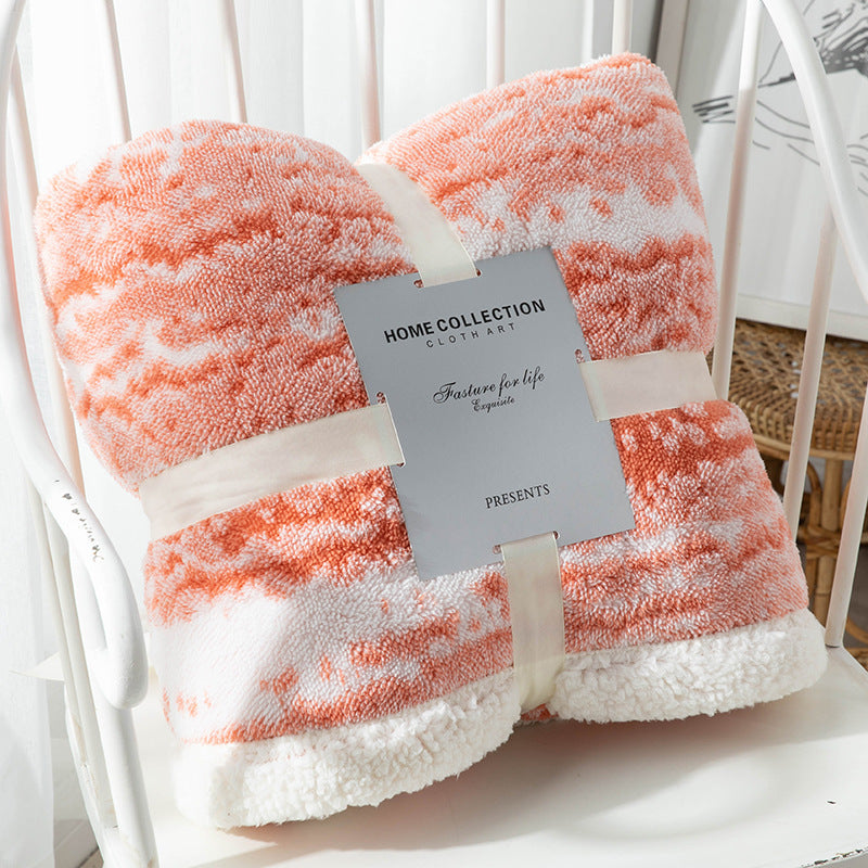 Shu Cotton Velvet Nap Blanket Jacquard Double-sided Thick Lambskin Blanket