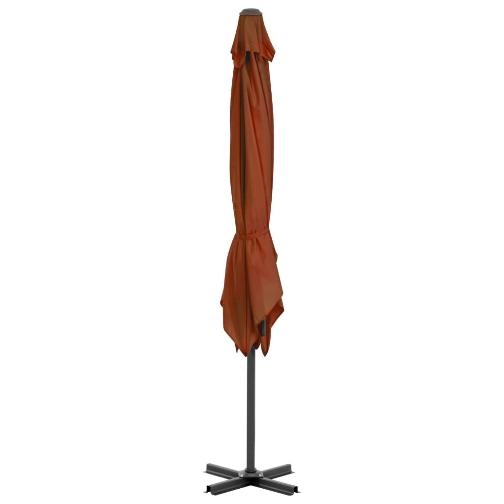 vidaXL Cantilever Garden Parasol with Aluminium Pole Terracotta 250x250 cm