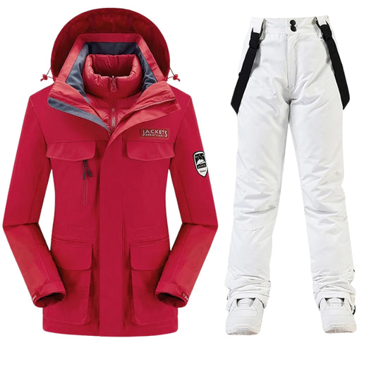 Womens 3-in-1 Outdoor Softshell Jacket Two-Piece Set