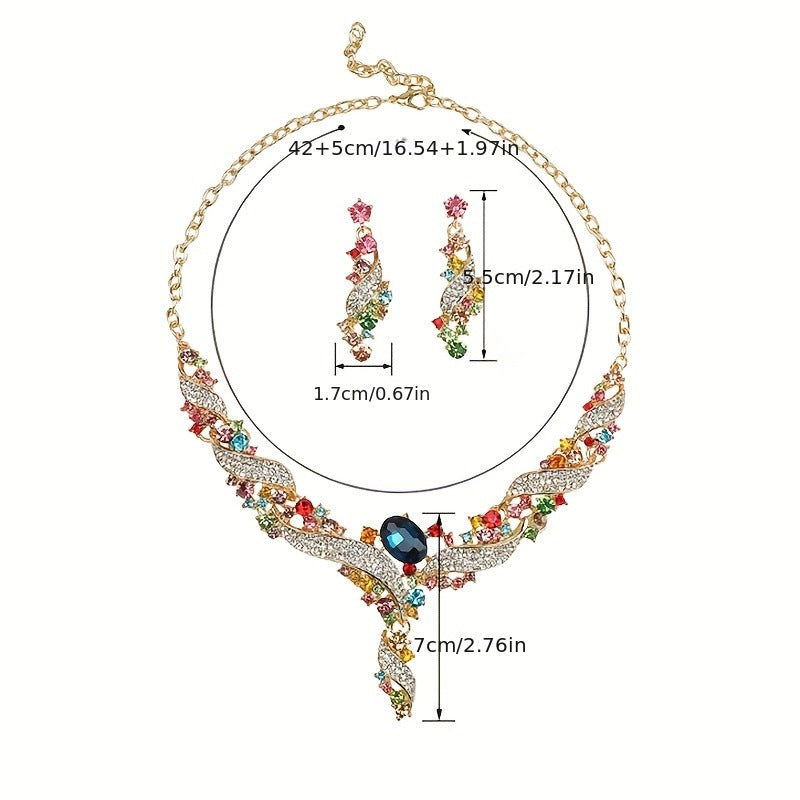Retro-style Colorful Jewelry Set Designed Specifically For Formal Attire