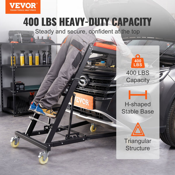 Automotive Top Creeper, Engine Creeper , 400 LBS Capacity High Top Creeper, 4 Swivel Caster Wheels, Padded Deck, Creeper For Home Garage, Workshop Repair Maintenance