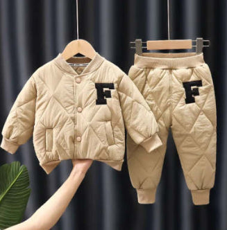 Boys' Cotton Clothes Baby Warm Two-piece Set