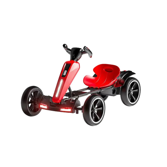 12V Electric Kids Pedal Go Kart, Folder Go Kart, Outdoor Ride On Toy With Adjustable Seat, 4 Non-Slip EVA Wheels For Boys And Girls For Age 3-8 Years Old