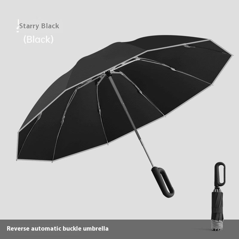 Dual-purpose Automatic Buckle Umbrella Aluminum Bone Folding Business Umbrella