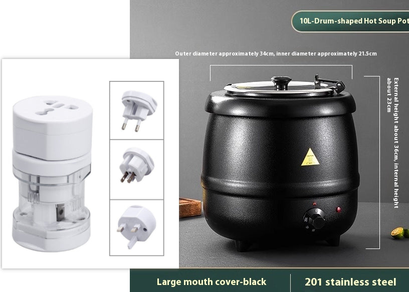 Stainless Steel Insulation Pot Porridge Bucket Hotel Soup Pot Electric Heating Soup Pot
