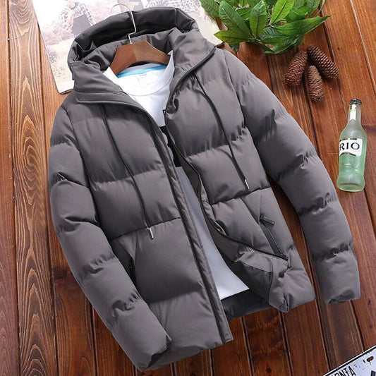 Men's Loose Short Hooded Cotton Jacket
