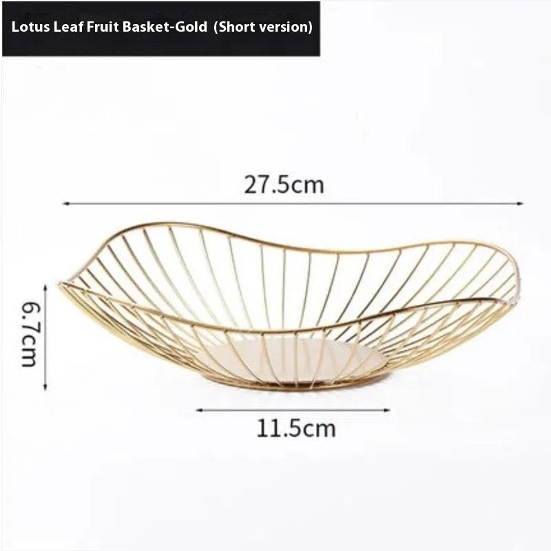 Simple Hollow Iron European Style Living Room Coffee Table Fruit Basket