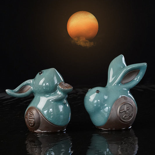 Rabbit Decoration Creative Ceramic Tea Pet Decoration
