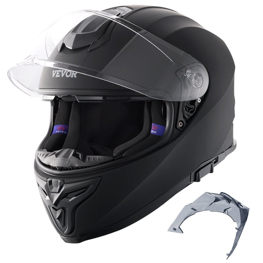 Motorradhelm Motocross-Helme Integralhelm Größe M, Helme Aus ABS Mit Bluetooth-Schlitz & Wechselglas, DOT-geprüfter Bequemer Motocross-Helm, Für Jugendliche & Erwachsene Schwarz