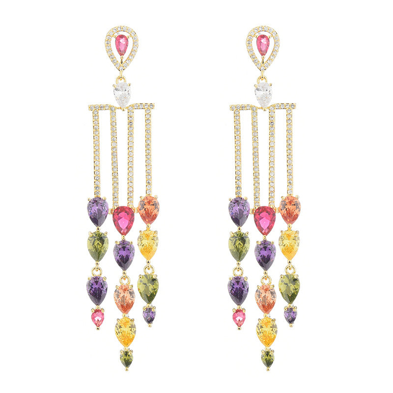 Colorful Micro-set Zircon Earrings