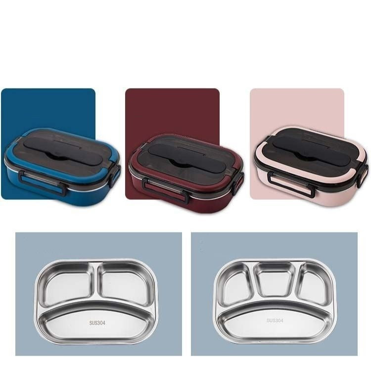 304 Thermal Insulation Portable Separated Stainless Steel Lunch Box
