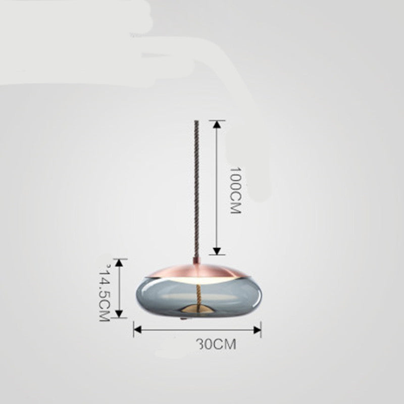 Modern Minimalist Living Room Bar Creative Single Head Glass Chandelier