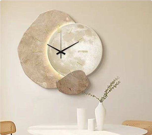 Stone Brings Luck Restaurant Clock Wall Modern Simple