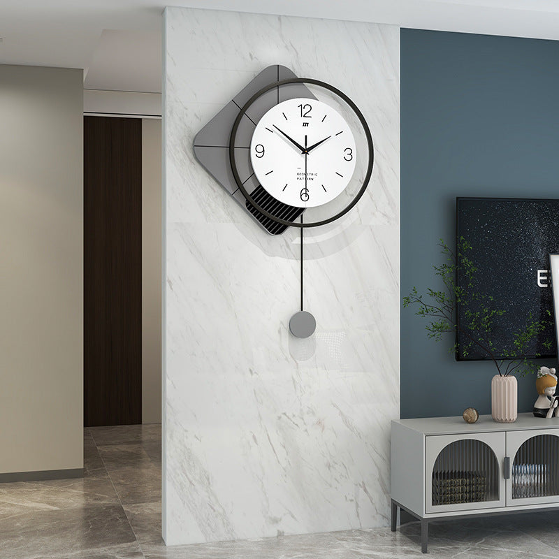Light Luxury Wrought Iron Wall Decoration Hanging Clock