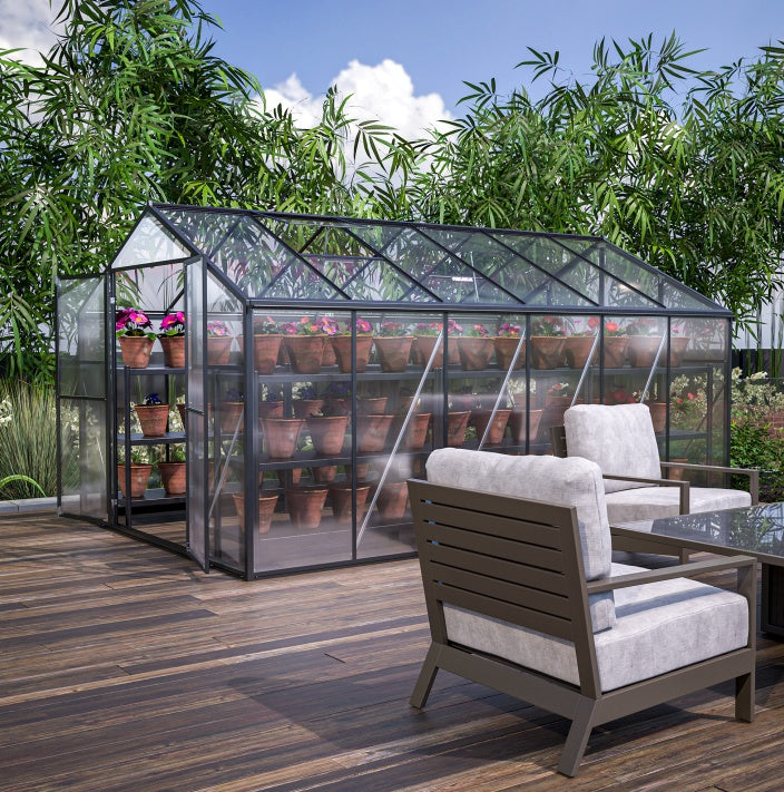 8' X 12' Outdoor Greenhouse, Heavy Duty Polycarbonate Greenhouse, Large Walk-in Greenhouse With Double Doors And Two Ventilation Windows, Aluminum Greenhouse For Outdoor Greenhouse Garden Backyard