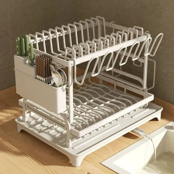 Kitchen Dish Drying Rack Large Capacity With Drain Board