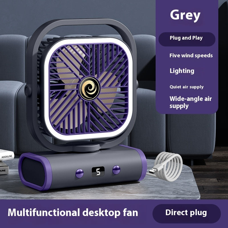 Shaking Head Desktop Fan Rechargeable Long Endurance Portable Little Fan