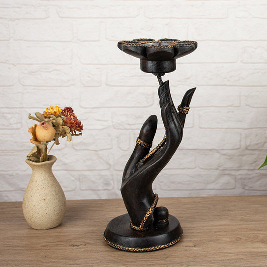 Solid Wood Creative Living Room Restaurant Hotel Bergamot Candle Holder