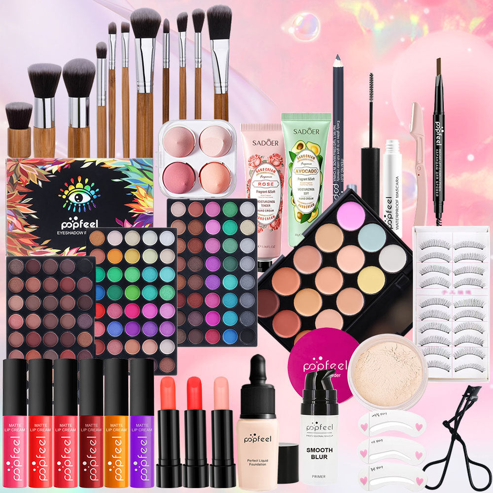 Multi Functional Portable Household Eye Shadow Dish Lip Gloss Set