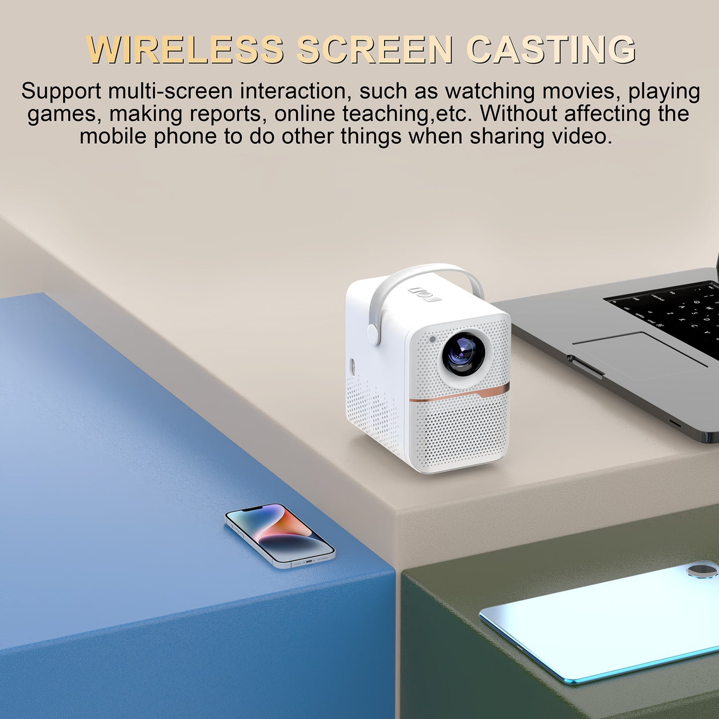 P10 New Super Clear Cross-border Household Mini Portable LCD Projector Android Projector Outdoor