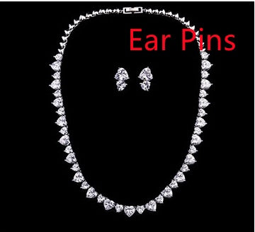 Headwear Set Two-Piece Accessories Necklace Earrings Zircon Jewelry