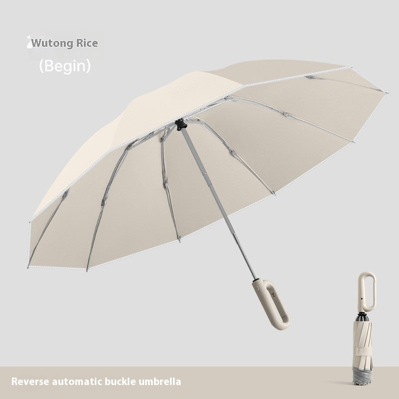 Dual-purpose Automatic Buckle Umbrella Aluminum Bone Folding Business Umbrella