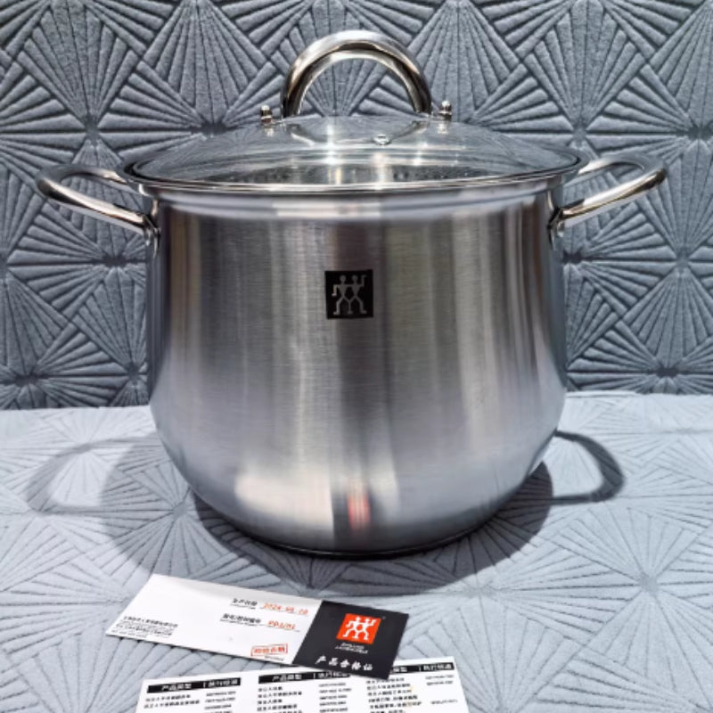 304 Stainless Steel Thickened Stock Pot Large Capacity Double Ear Cooking Pot