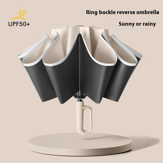 Dual-purpose Automatic Buckle Umbrella Aluminum Bone Folding Business Umbrella
