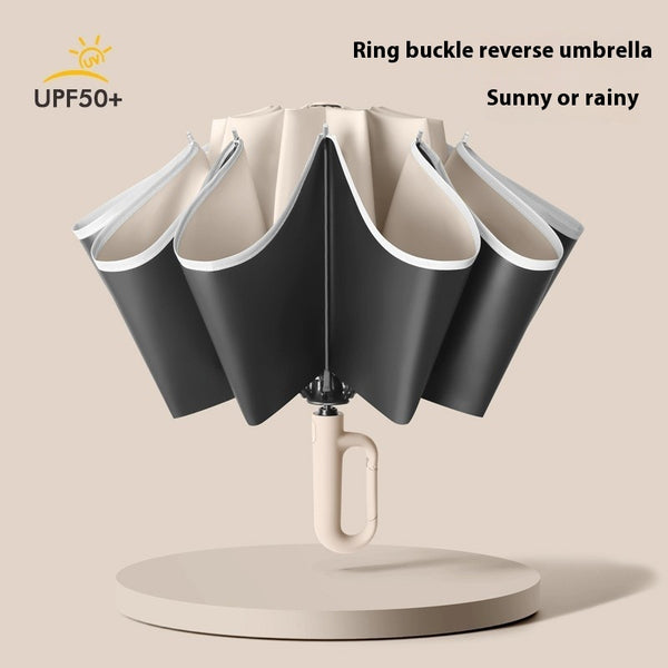 Dual-purpose Automatic Buckle Umbrella Aluminum Bone Folding Business Umbrella