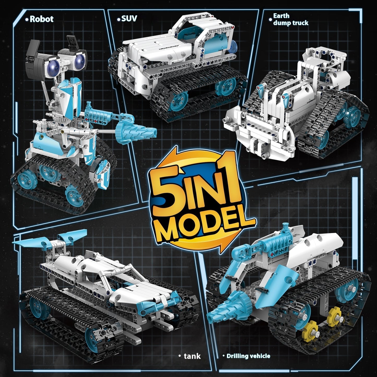 Programming Robot Electric Building Blocks Remote Control Car Toys