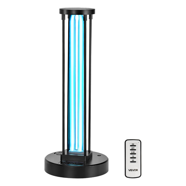Ultraviolettes Licht 1 Stk. 36 W Ultraviolettlampe Mit Ozonreiniger, UVO-Lampe Mit 30/60/120 Minuten 3-Gang-Timer & Fernbedienung, Für Wohnzimmer Schlafzimmer Hotel Schule Schwarz