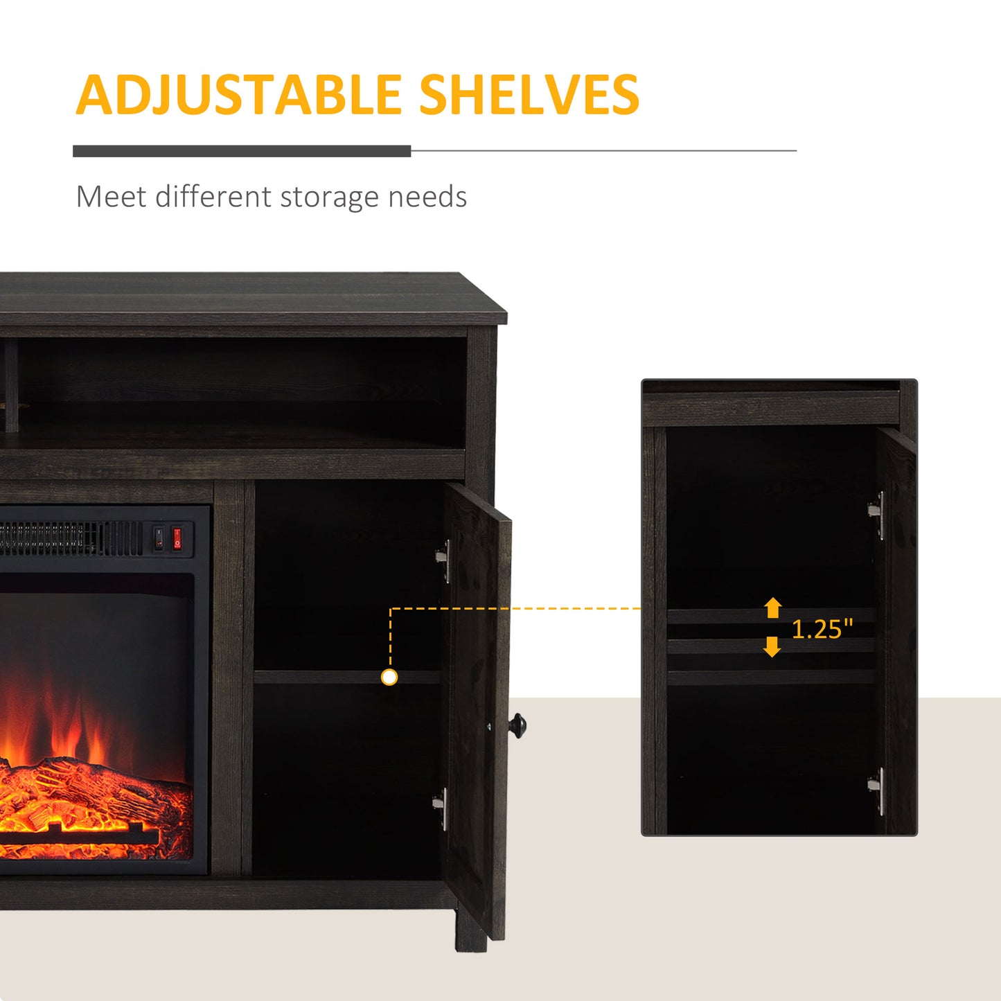 Electric Fireplace TV Stand for TV's up to 50" Flat Screen