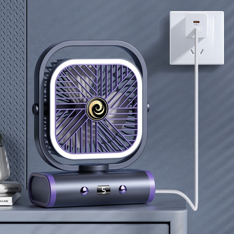 Shaking Head Desktop Fan Rechargeable Long Endurance Portable Little Fan