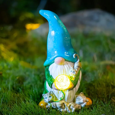 Resin Elf Solar Garden Outdoor Decoration