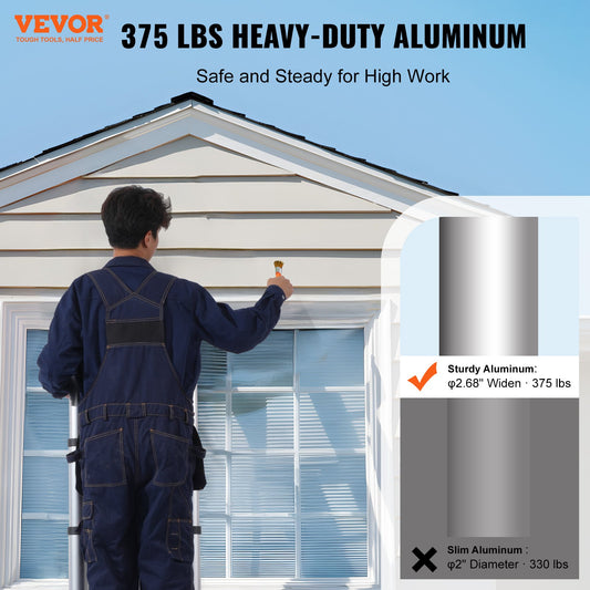 Telescoping Extension Ladder 12.5FT A-Shape W  Stabilizer Bar For RV