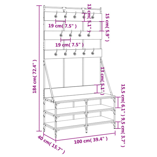 Clothes Rack with Shoe Shelf 100x
