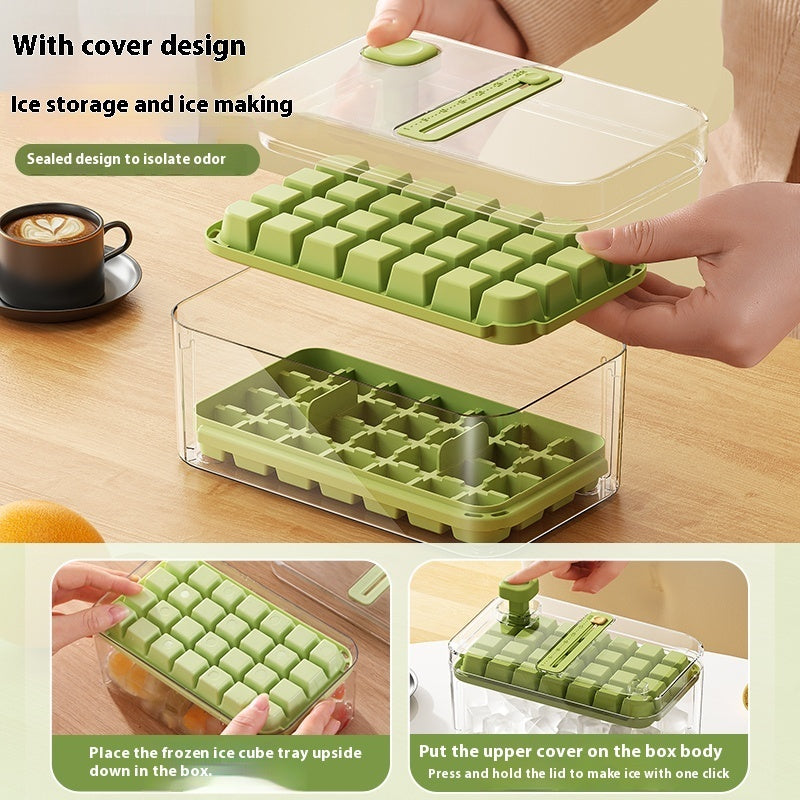 Multi-function One-click Press Ice Tray Household Quick-frozen Ice Cube Mold