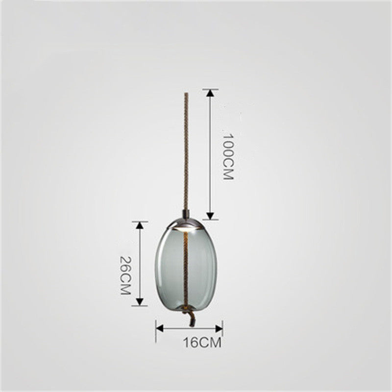 Modern Minimalist Living Room Bar Creative Single Head Glass Chandelier