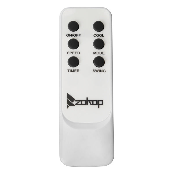 ZOKOP FLS-Z33DR Electric Fan 110V 150W 40L With Remote Control, With LCD Display, With 4 Ice Crystals, With Casters, ABS Plastic, White