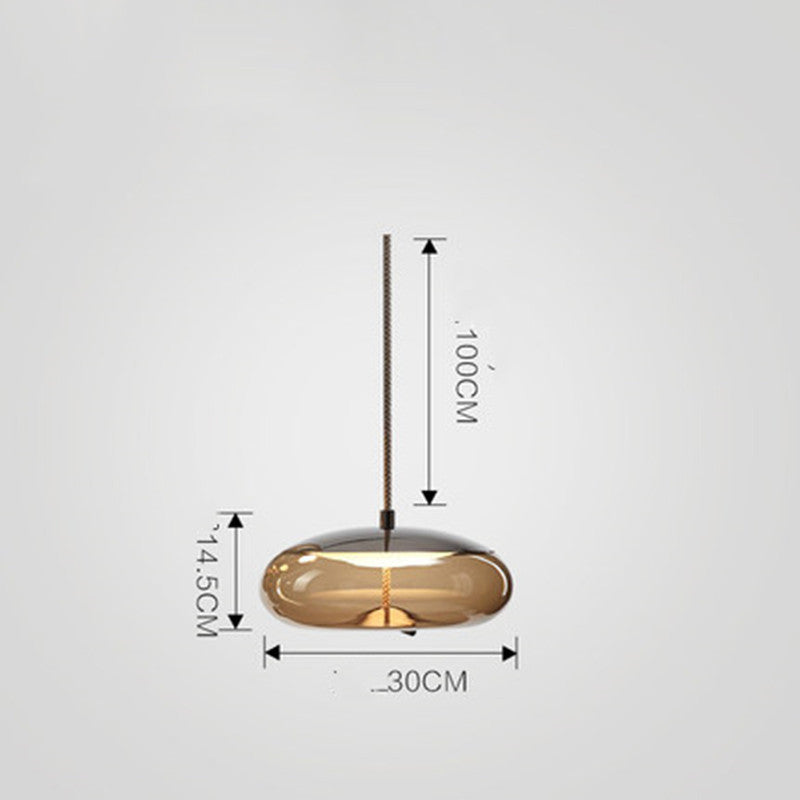 Modern Minimalist Living Room Bar Creative Single Head Glass Chandelier