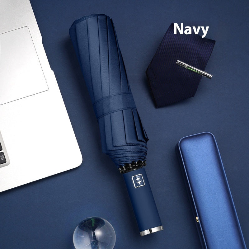 Dual-purpose Automatic Buckle Umbrella Aluminum Bone Folding Business Umbrella