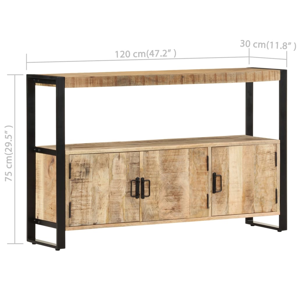 Sideboard 120x30x75 cm Solid Mango Wood