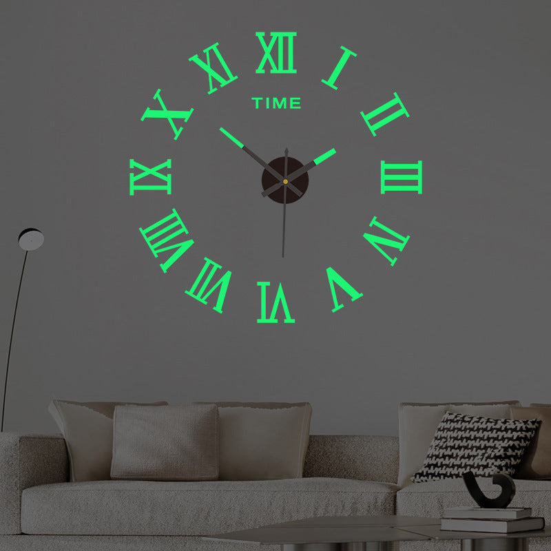 Acrylic Luminous Wall Clock Punch-free Wall Sticker