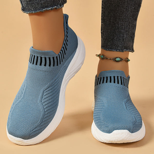 Striped Flat Sneakers