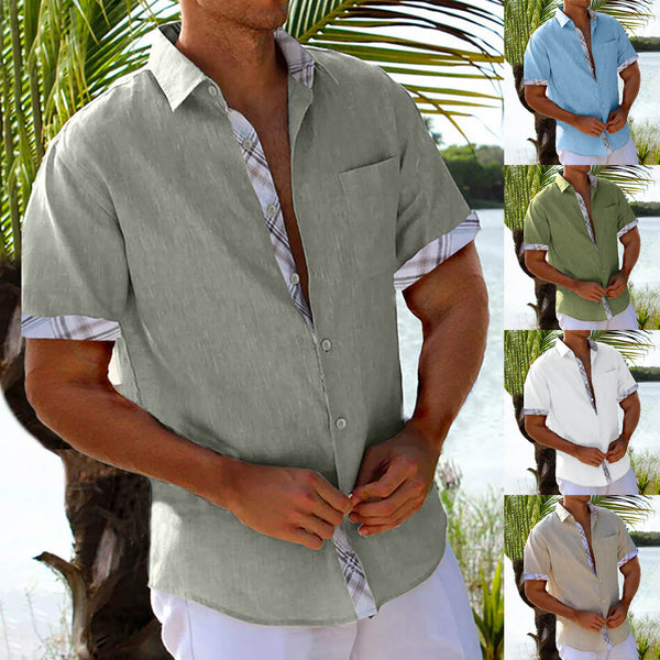 Sleeve shirts with checkered side