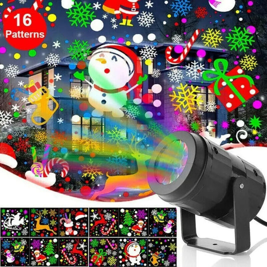 Luces de fiesta navideñas con copos de nieve