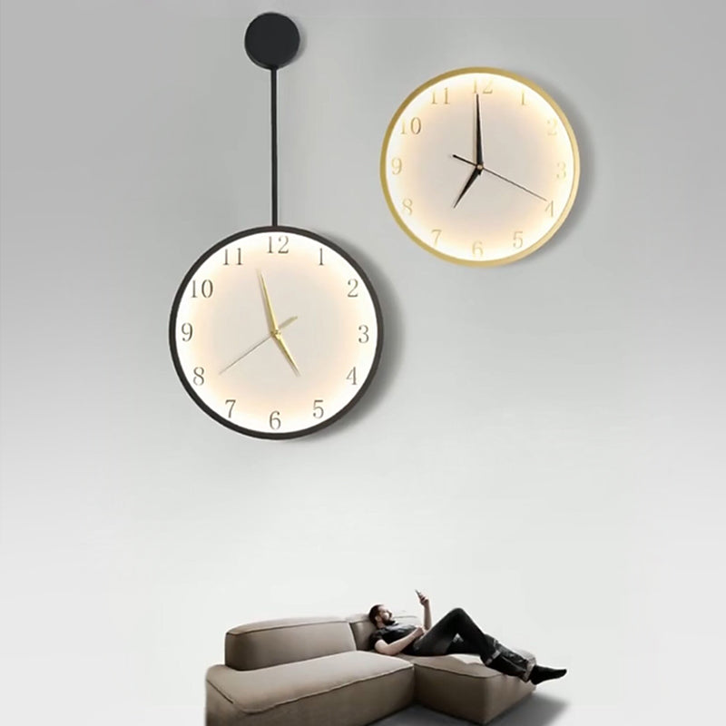 Modern Minimalist Living Room Mute Clock Wall Light